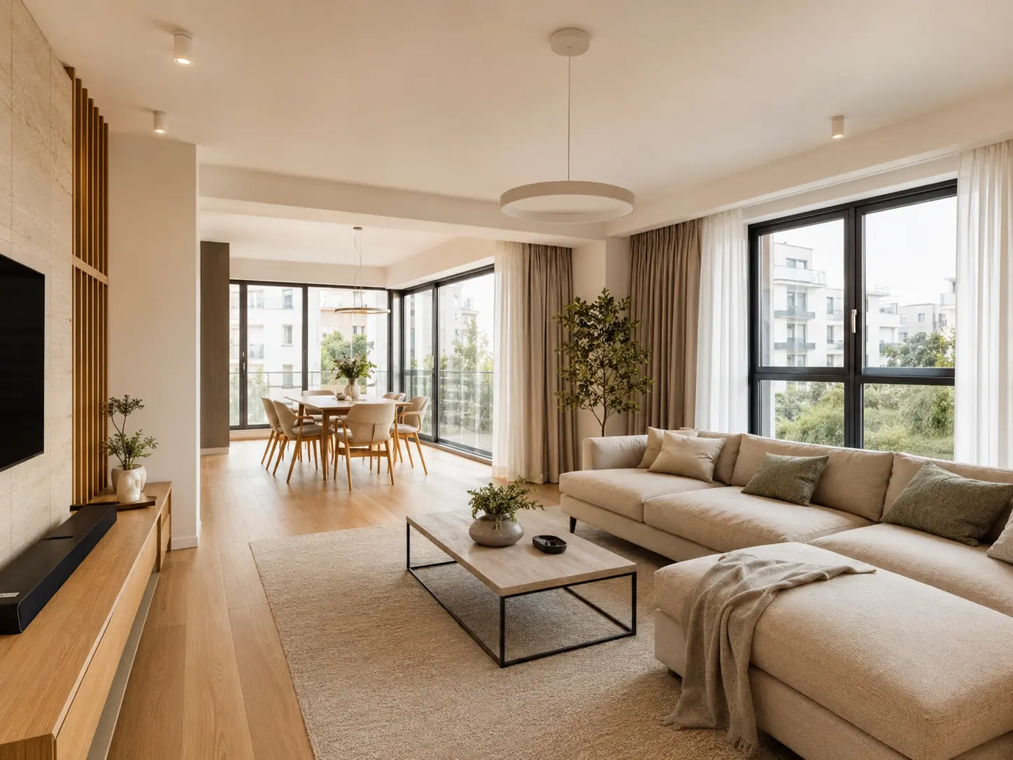 Living modern prezentat într-un tur virtual 360