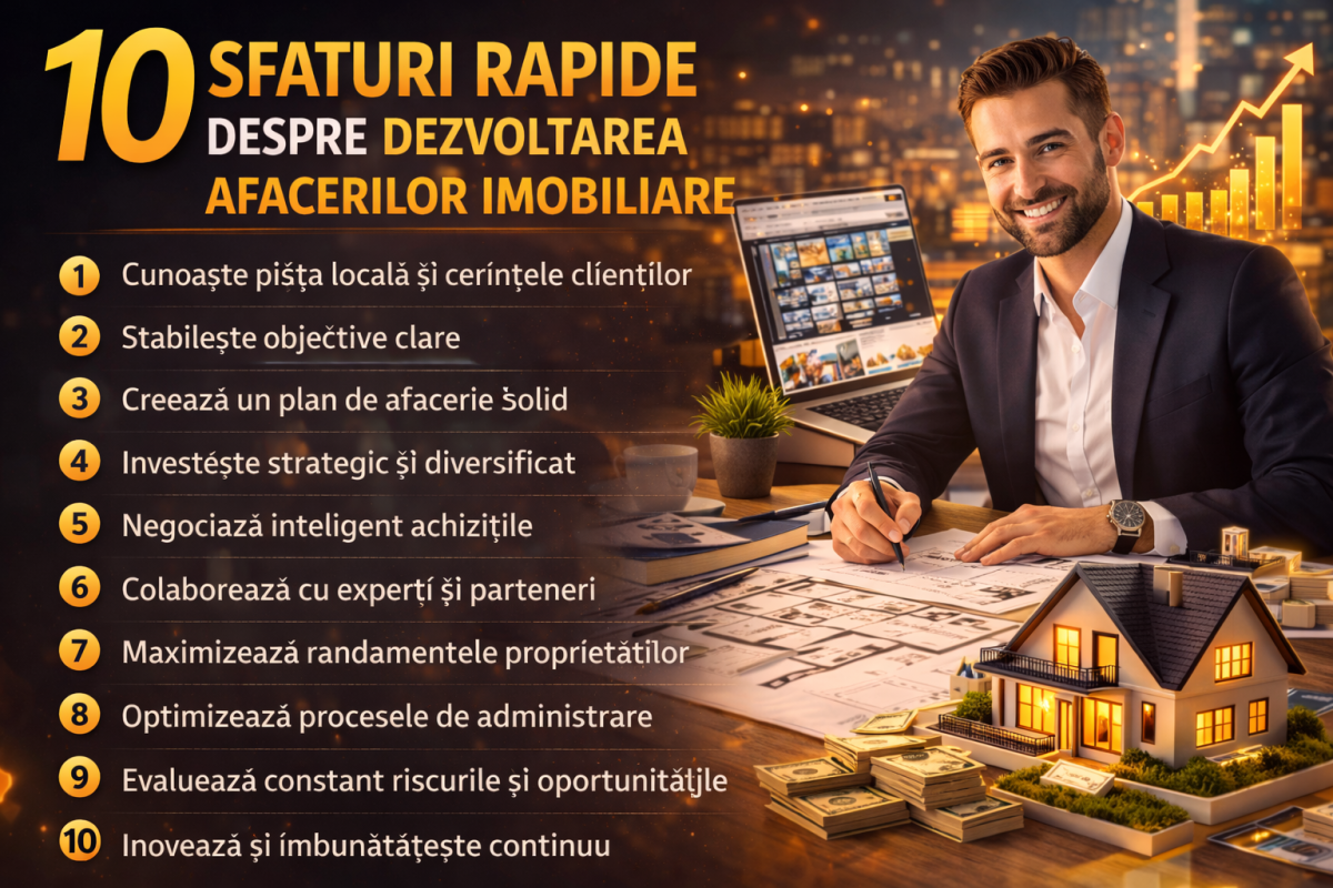 10 sfaturi rapide despre dezvoltarea afacerilor imobiliare