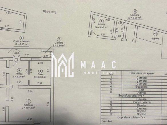 Apartament 3 camere curte privata zona Centrala