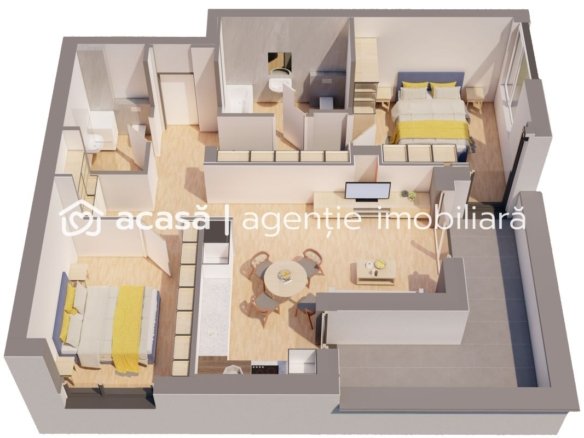 Penthouse NOU 3 camere – ARED LANGA AFI – direct de la dezvoltator