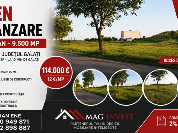 Vânzare teren intravilan – 9.500 mp, DN26 -Padurea Garboavele, Tulucesti