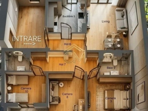 Apartament 4 Camere-2 Bai-2 Balcoane- Pivnita-80 MP