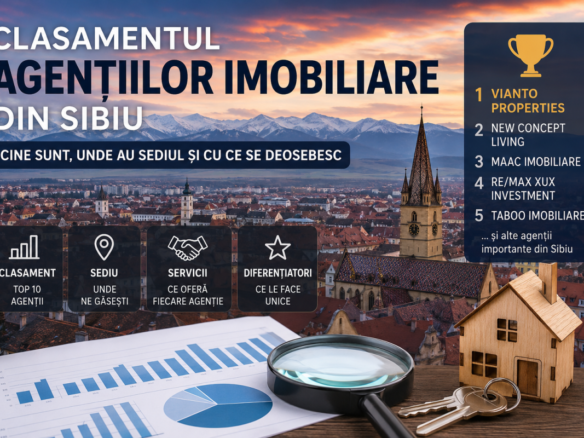 Clasamentul agențiilor imobiliare din Sibiu: Vianto Properties, New Concept Living, MAAC, RE/MAX și agențiile care schimbă piața locală