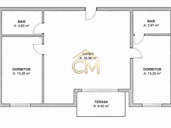 Apartament 3 Camere- 66,5 MPU-Etaj 1-Balcon