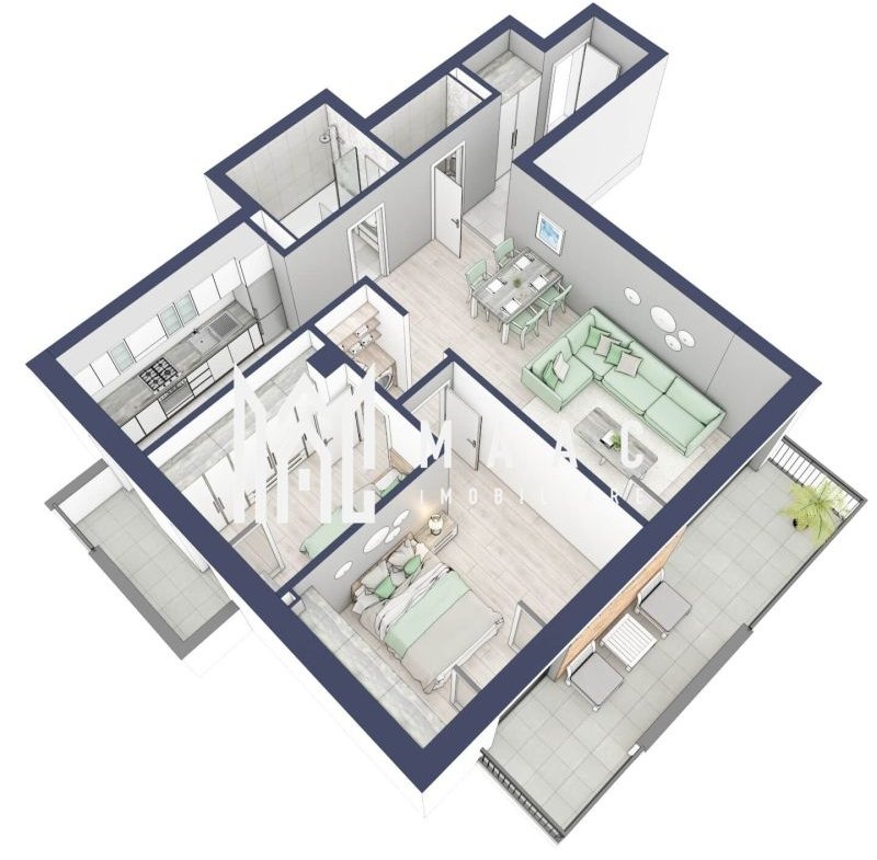 Apartament 3 camere | Balcoane 15.1 mp | Etaj 1 | Turnisor