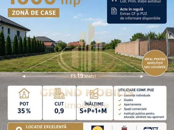 Teren Mehala-Ronaț | 1.000 mp | PUZ | Duplex / Apartamente