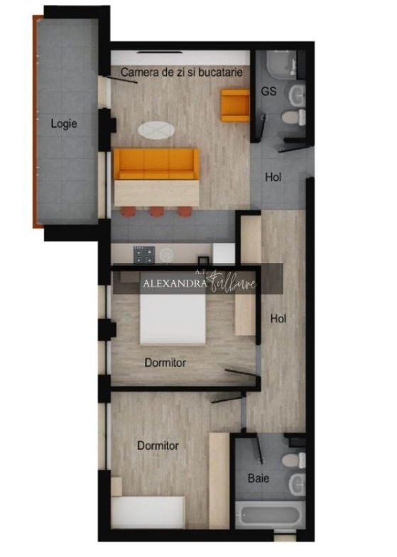 Apartament 3 camere, 2 bai, etaj intermediar, balcon, garaj, boxa