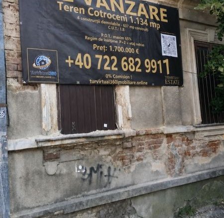 Teren de excepție în Cotroceni – oportunitate pentru o dezvoltare boutique