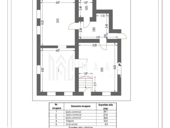 Spațiu comercial de închiriat | Piața Cibin, Sibiu | 105 mp utili