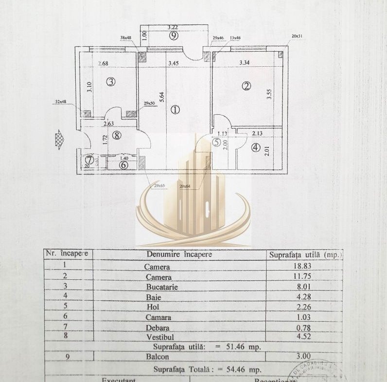 Apartament 2 camere semidecomandat cu parcare de resedinta