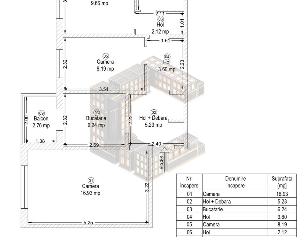 Apartament cu 3 camere, decomandat, centrala,etaj intermediar, Lipovei