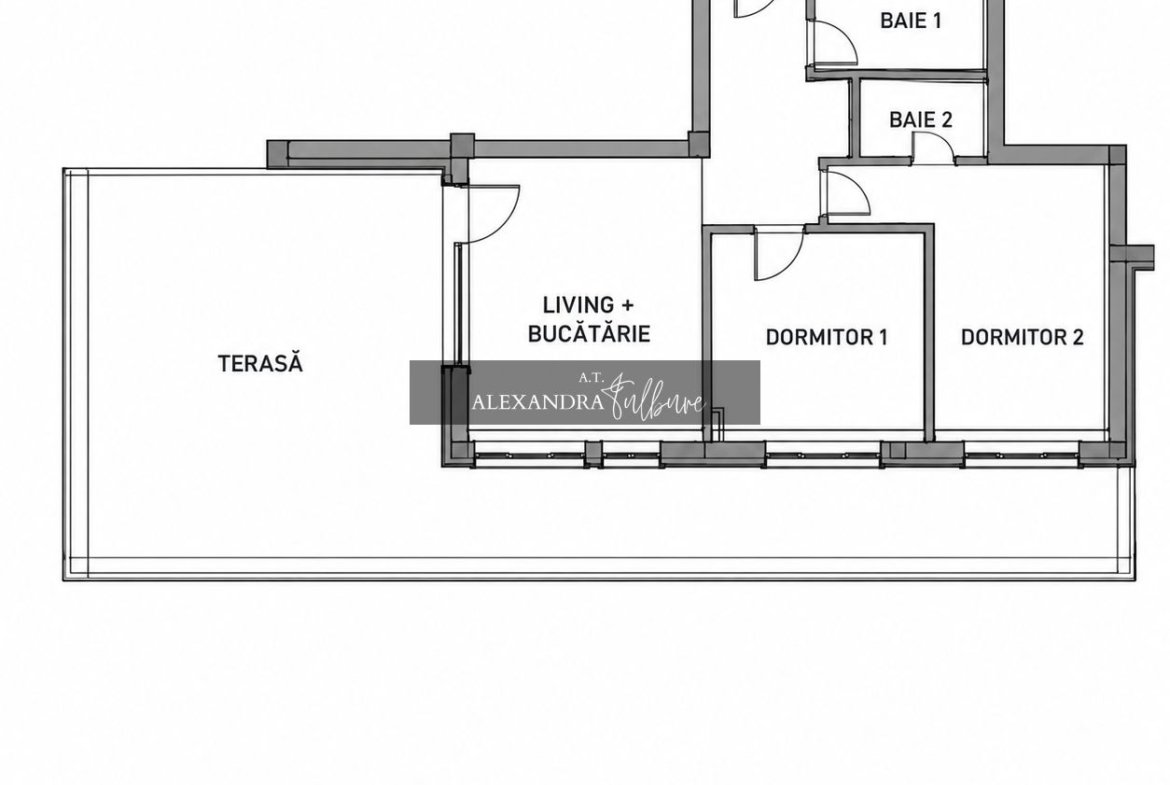 Apartament 3 camere, 2 bai, 63 mp+ terasa 60 mp, garaj.