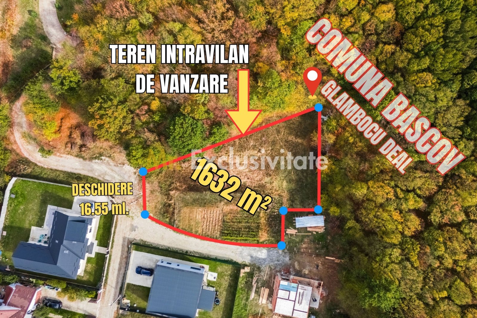 Teren de vanzare Bascov-Glamboc Deal, langa padure, toate utilitățile