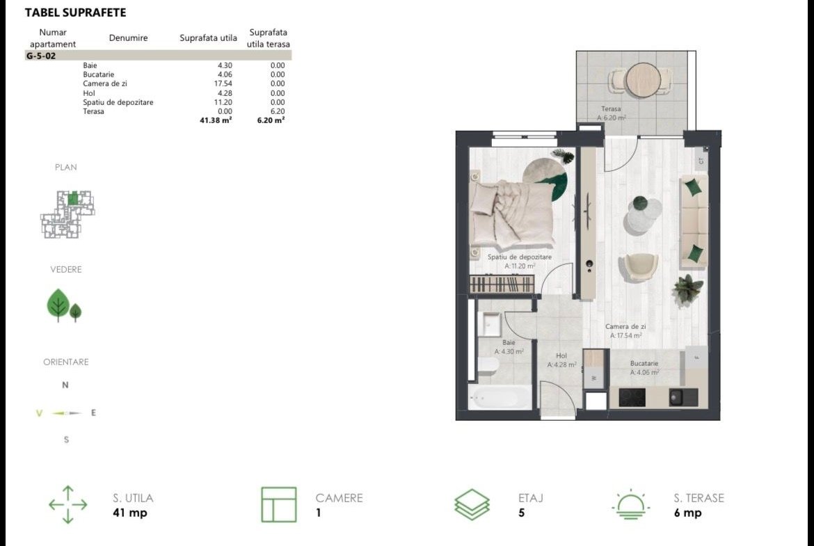 Apartament nou cu 2 camere | Denya Forest