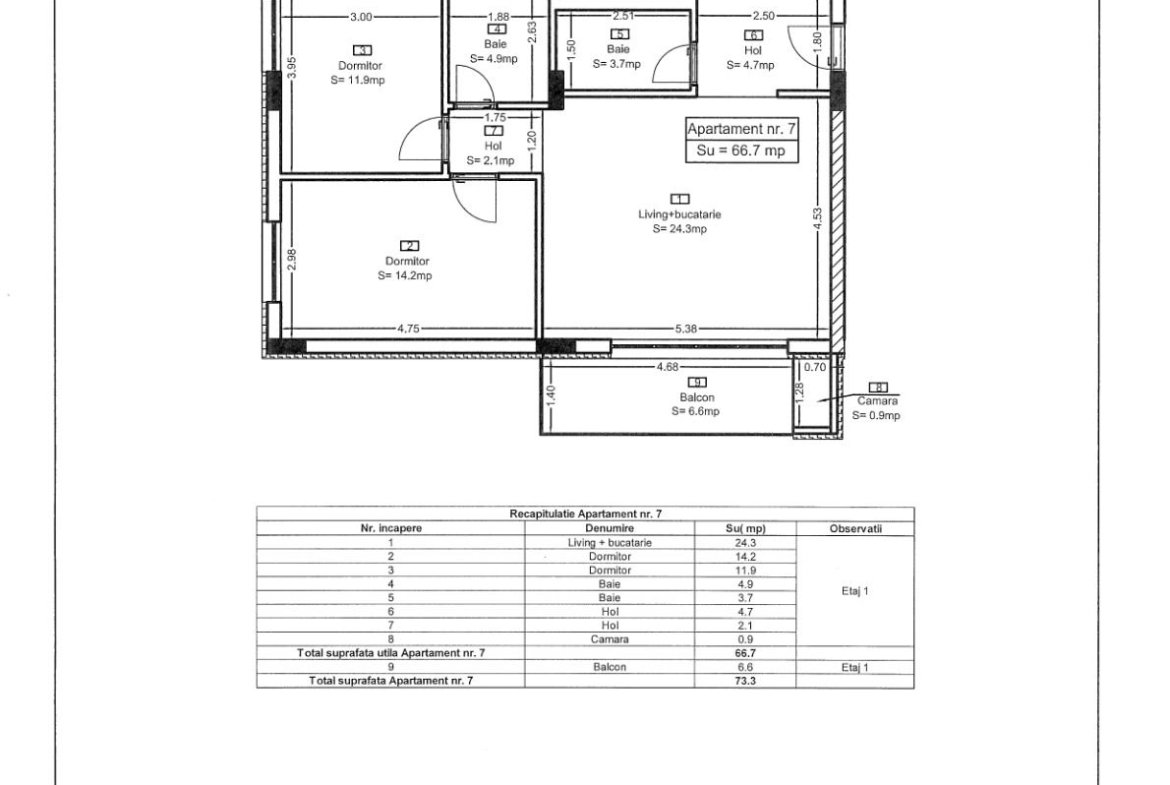 Ap 07 Teilor Residence – 3 camere Finisat