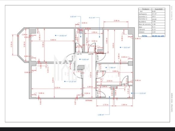 Apartament 3 camere de vânzare | Sibiu, Central | 67 mp