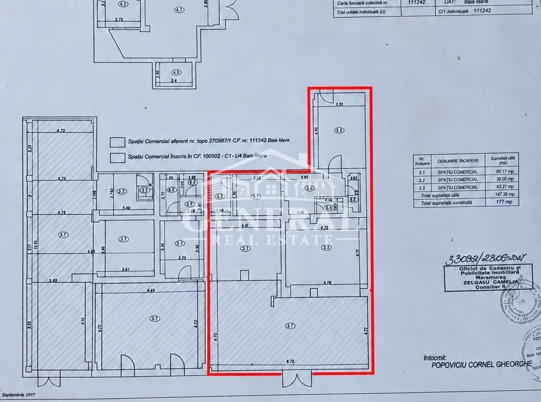 SPATIU de vanzare / inchiriere 177/242m2 pe Bd Decebal Baia Mare