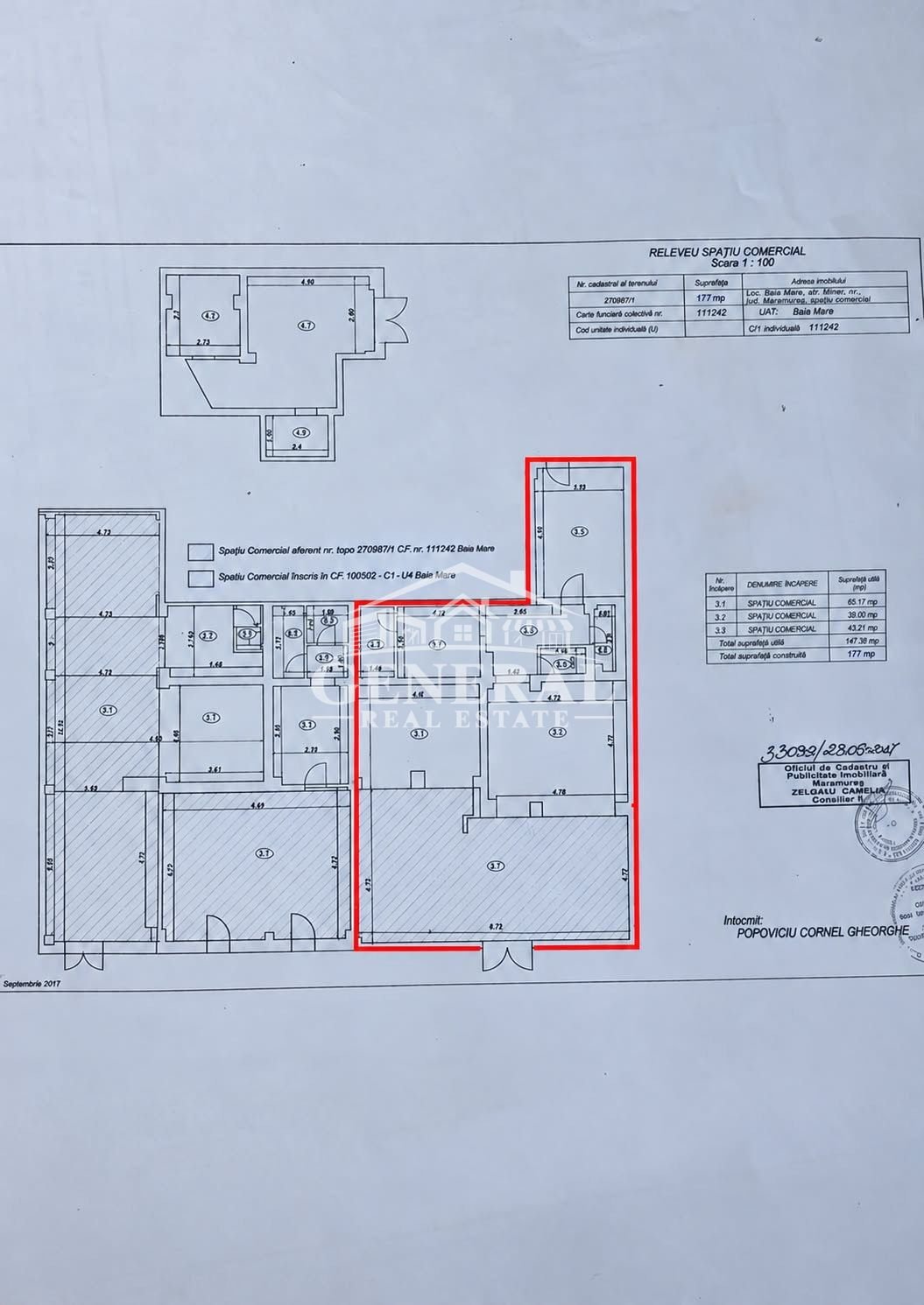 SPATIU de vanzare / inchiriere 177/242m2 pe Bd Decebal Baia Mare