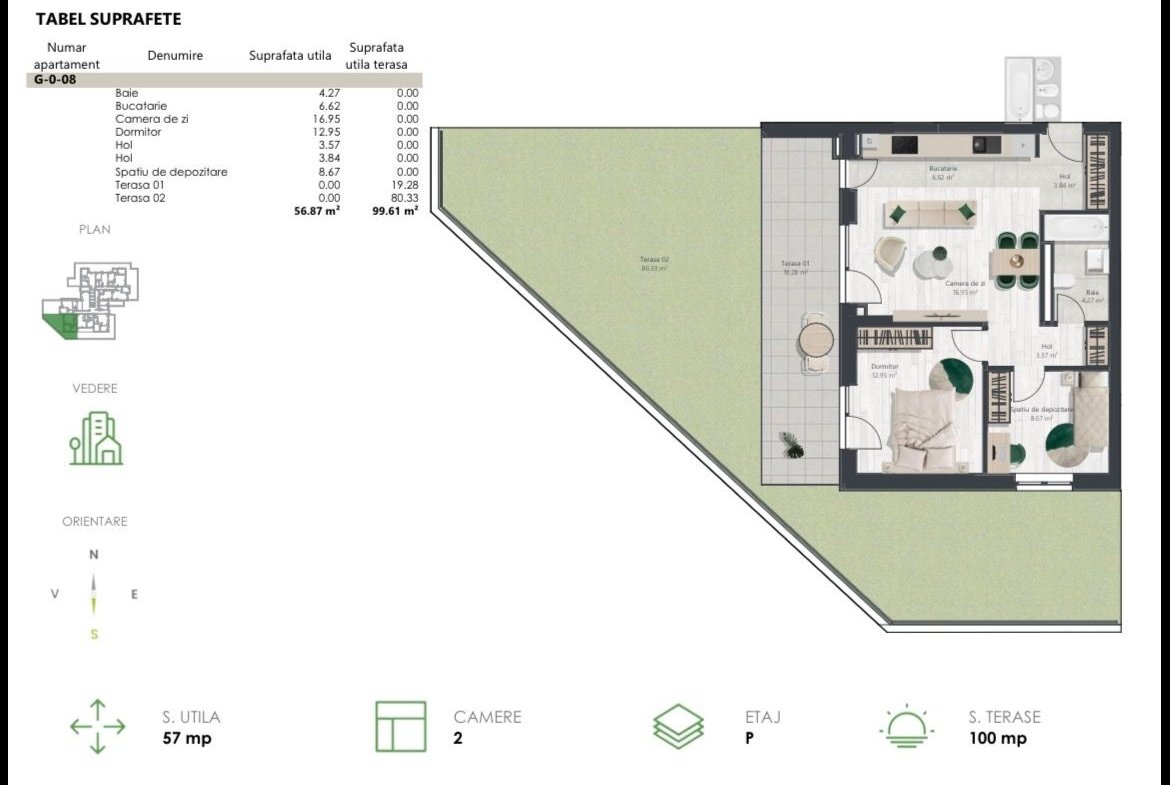 COM 0% Apartament nou cu 3 camere si gradina | Denya Forest