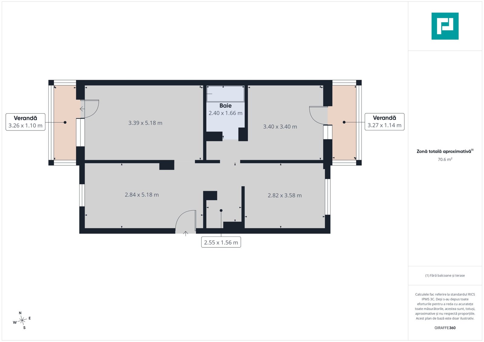 Apartament 3 camere, 64 mp, Str Lisabonei