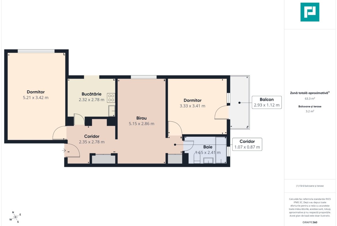 Apartament 3 camere, 63 mp, Decebal ,Oradea