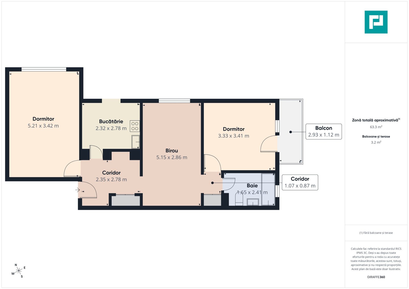 Apartament 3 camere, 63 mp, Decebal ,Oradea