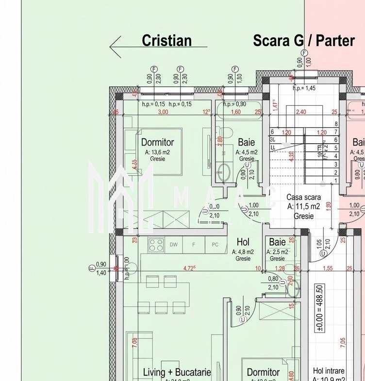 Apartament 3 camere de vânzare | Sibiu, Turnișor | curte 100 mp