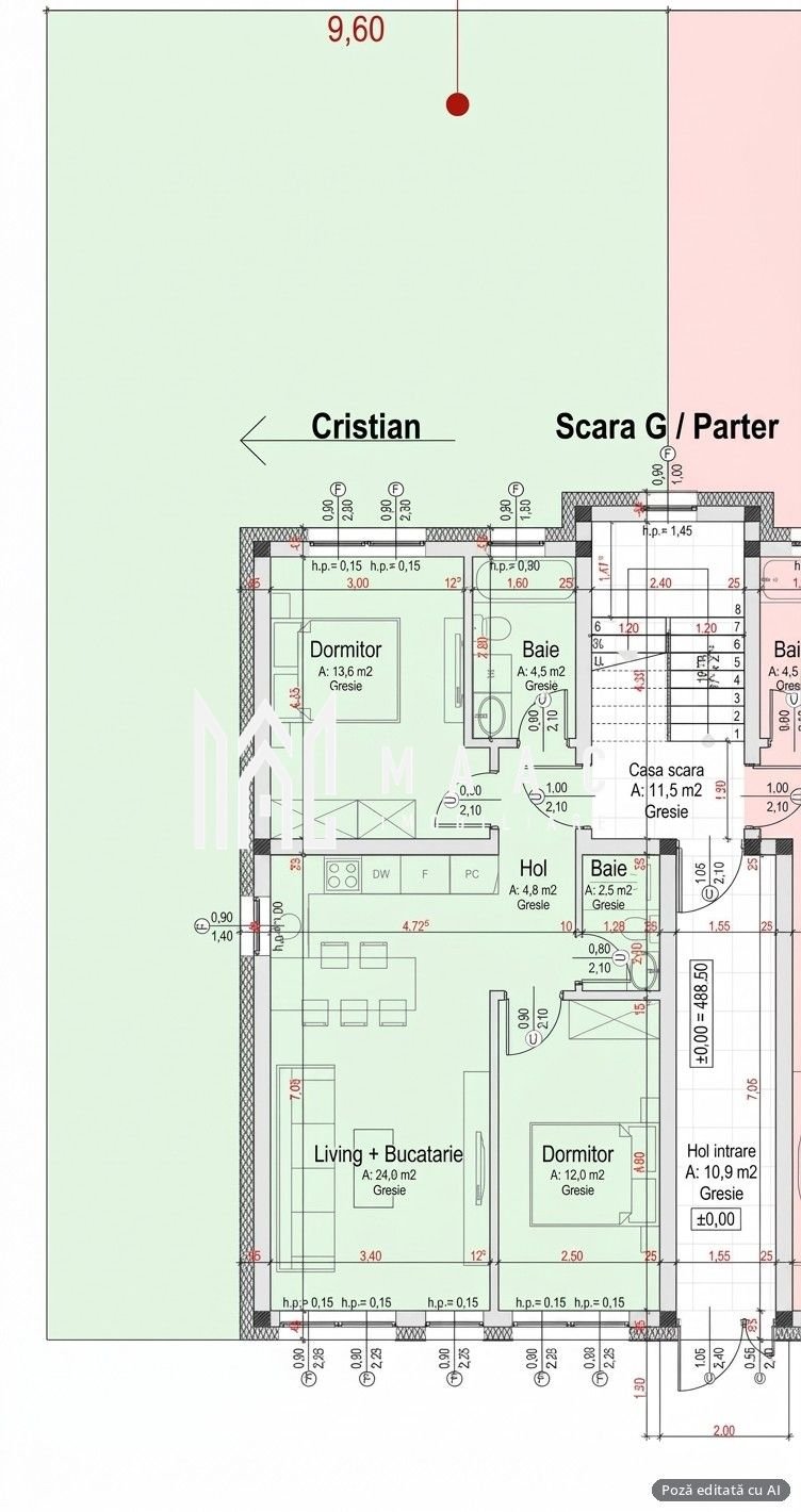 Apartament 3 camere de vânzare | Sibiu, Turnișor | curte 100 mp