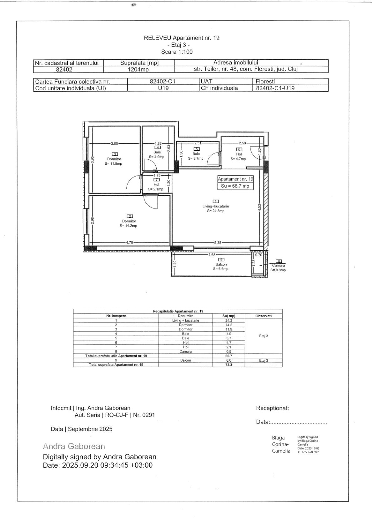 Ap 19 Teilor Residence – 3 camere Finisat