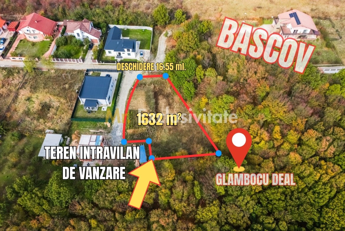 Teren de vanzare Bascov-Glamboc Deal, langa padure, toate utilitățile
