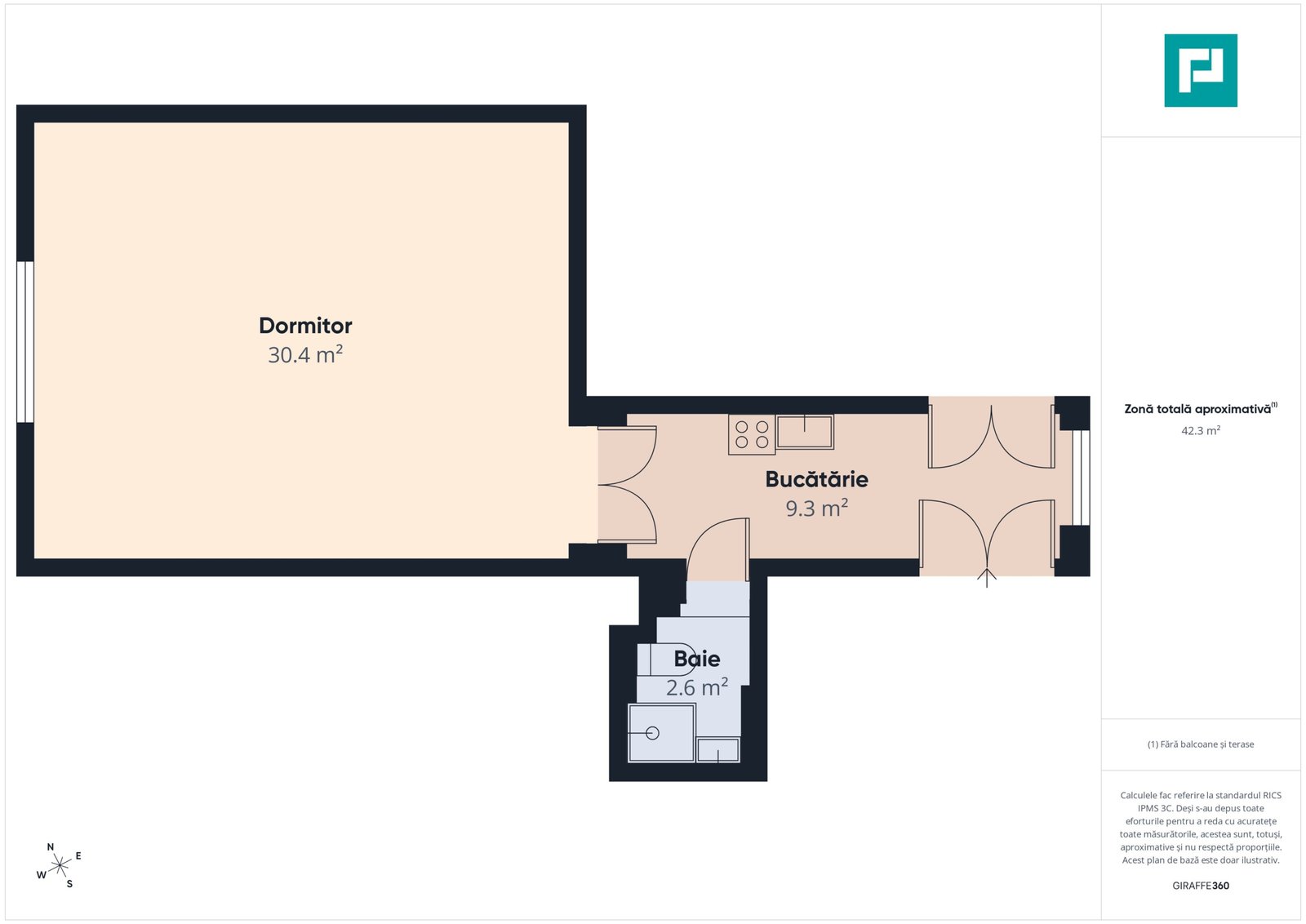7007ff1b3ab14aa4bc49e27f2dbfd3f4 Apartament 1 cameră , 42 mp , Zona Fabric (FEAA)