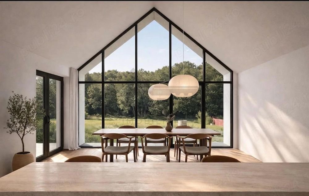 Casa individuala superba, cu arhitectura scandinava, moderna – langa padure, teren generos