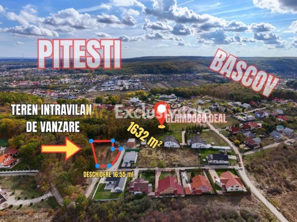 Teren de vanzare Bascov-Glamboc Deal, langa padure, toate utilitățile