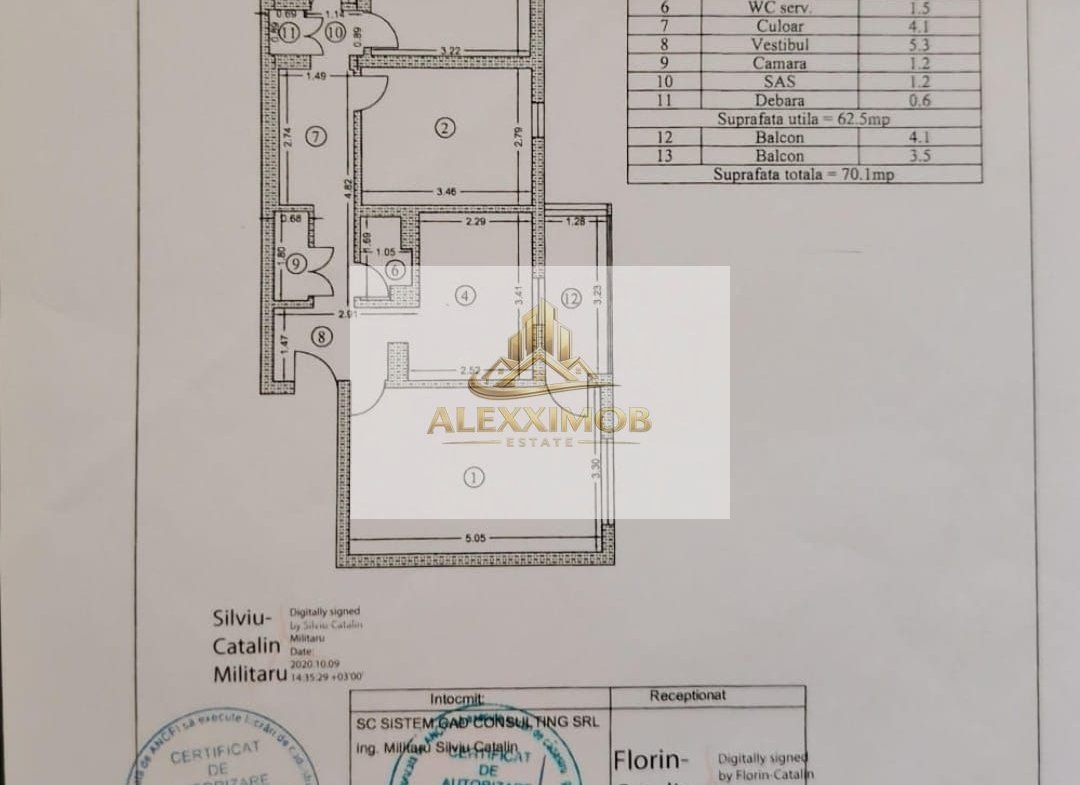 Apartament de Vanzare – 3 Camere -67 mp – Popesti Leordeni