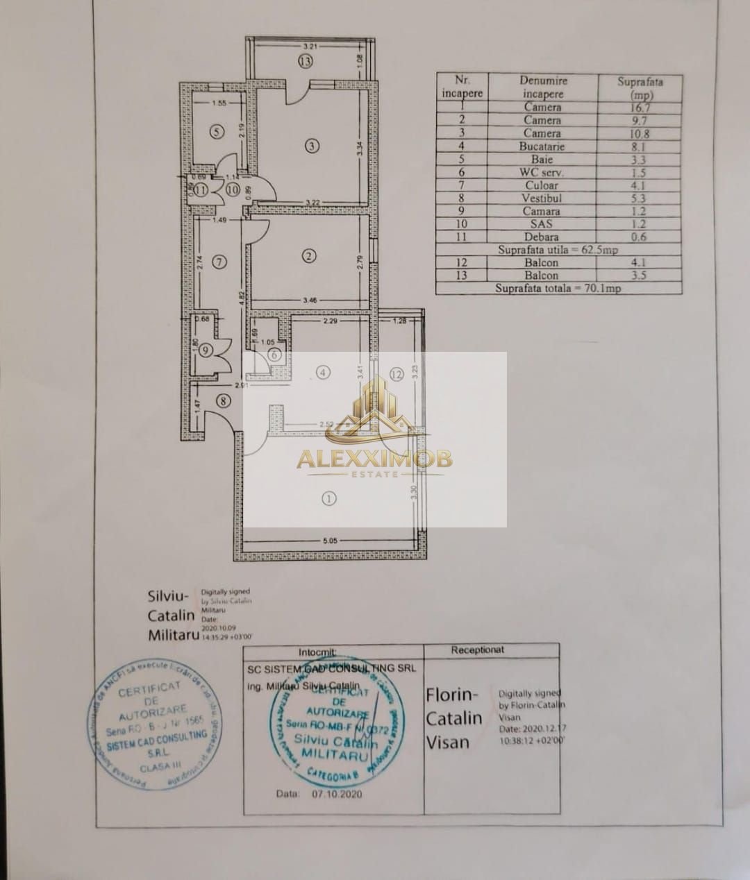 Apartament de Vanzare – 3 Camere -67 mp – Popesti Leordeni