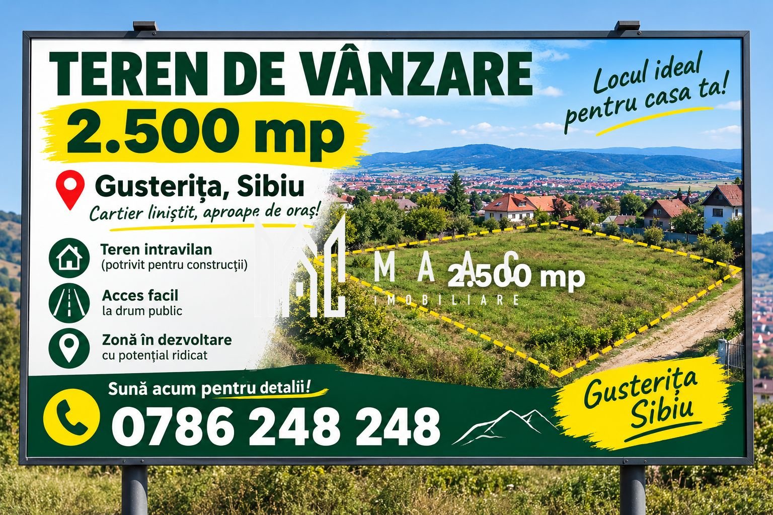 Teren intravilan de vânzare | Sibiu, Gusterița | 2500 mp
