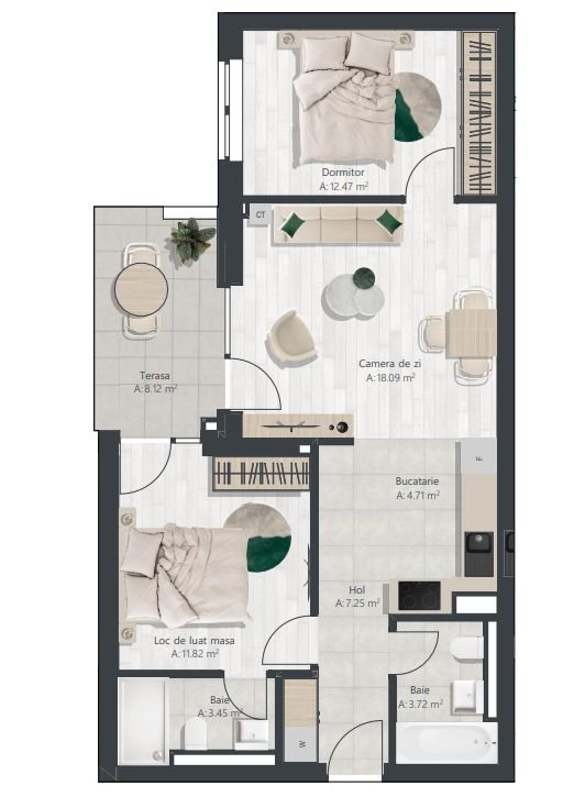 Apartament superb cu 3 camere | Denya Forest