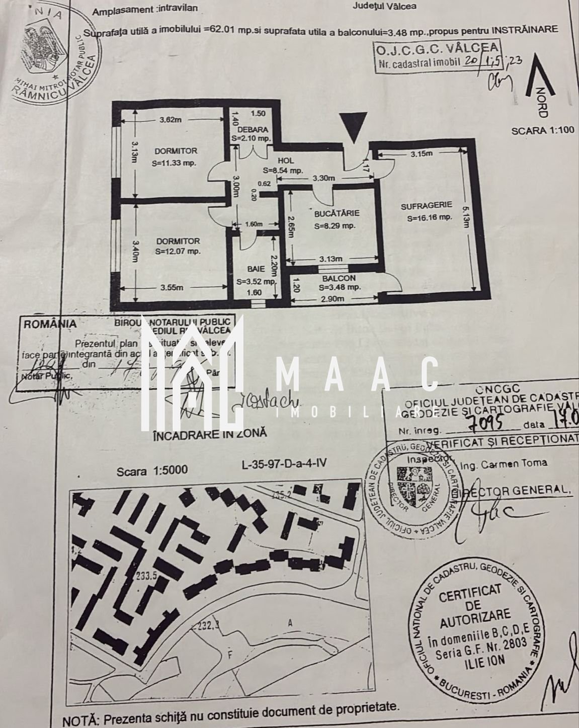 Apartament 3 camere de vânzare | Râmnicu Vâlcea, Ostroveni | et. 5