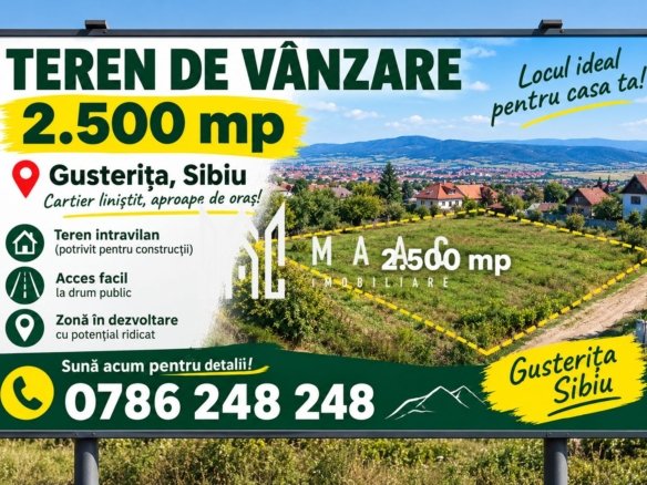 Teren intravilan de vânzare | Sibiu, Gusterița | 2500 mp