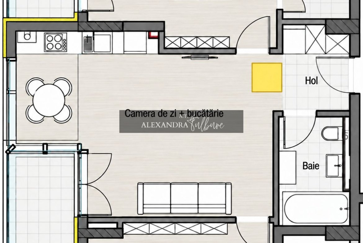 Apartament cu 3 camere, 2 bai, etaj intermediar, 2 balcoane, garaj