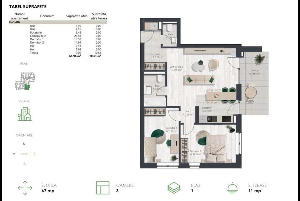 COM 0% Apartament superb cu 3 camere | Denya Forest
