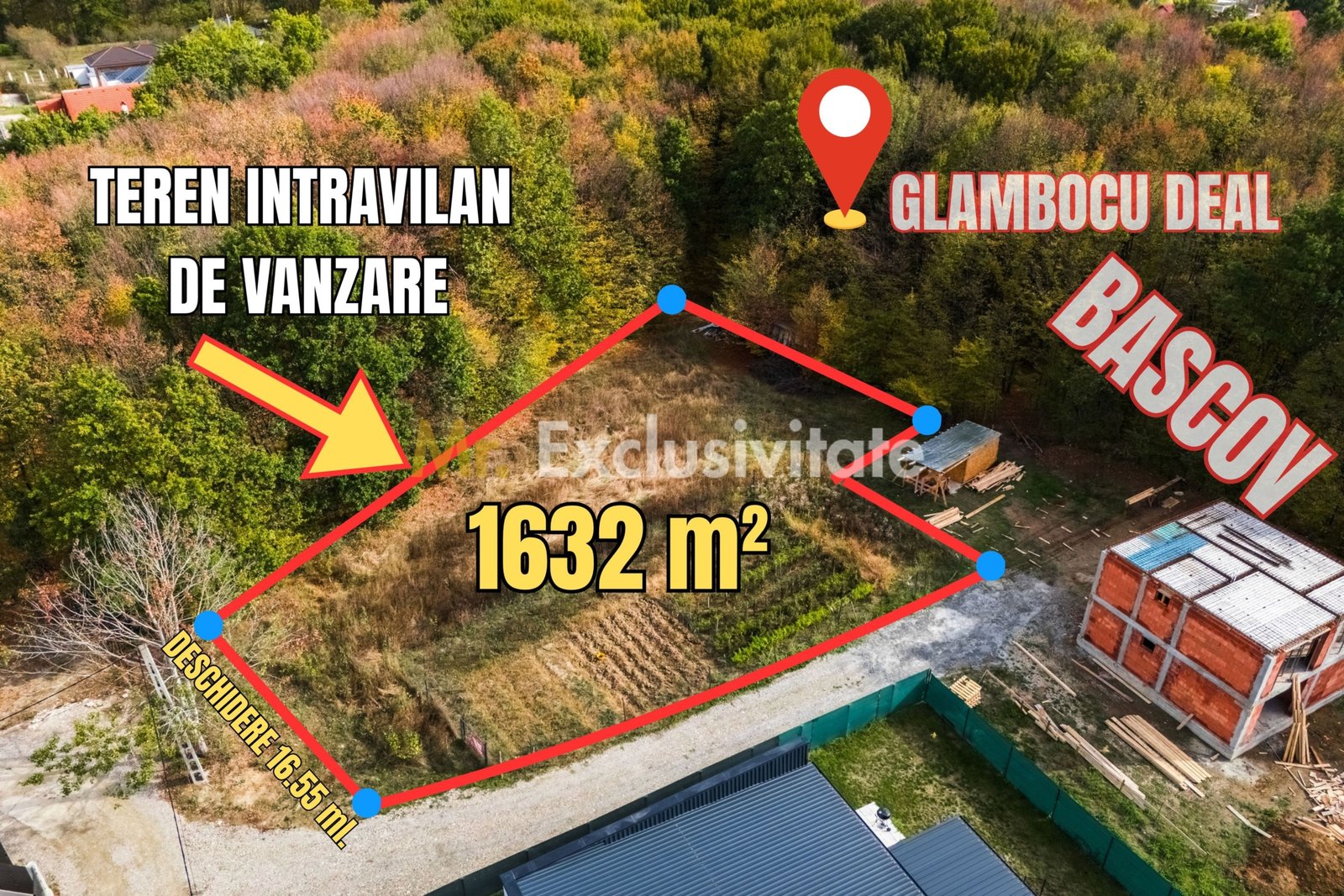 Teren de vanzare Bascov-Glamboc Deal, langa padure, toate utilitățile