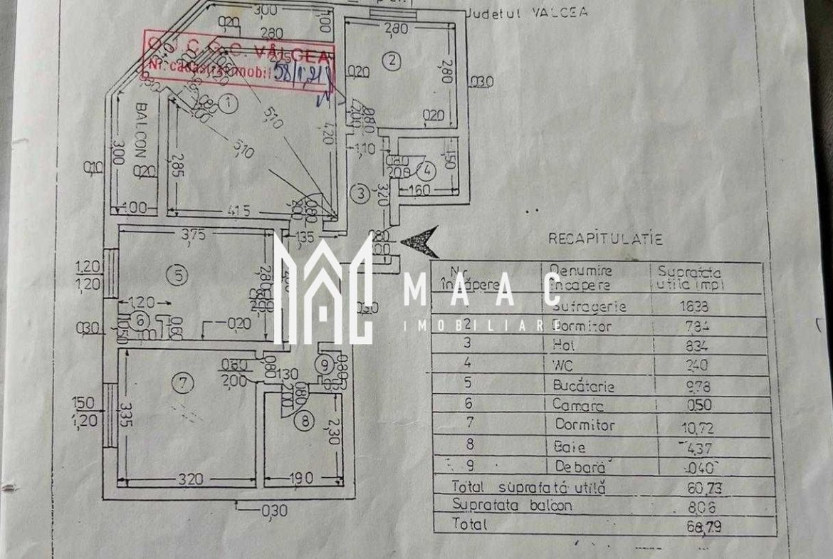 Apartament 3 camere de vânzare | Râmnicu Vâlcea, Ostroveni