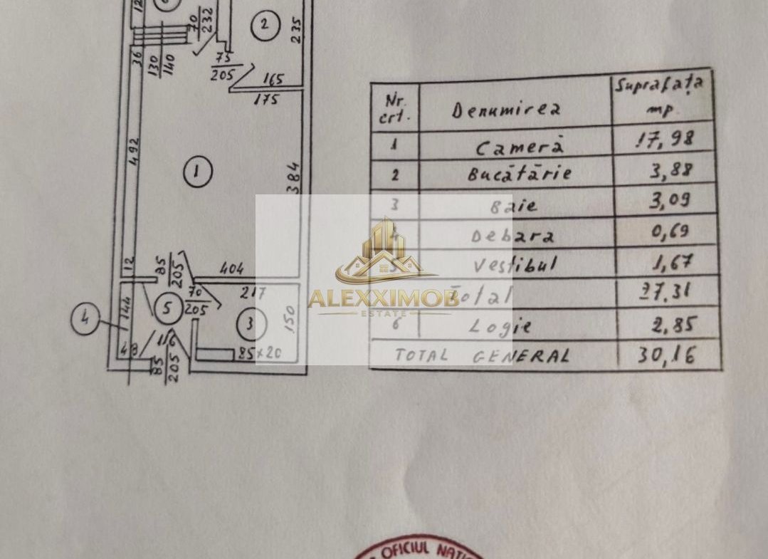 Garsoniera de Vanzare – 33 mp – zona Aparatorii Patriei