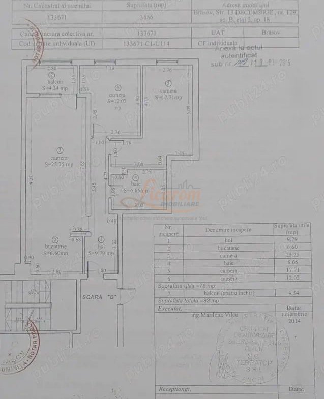 Apartament 3 camere ISARAN etaj intermediar, loc de parcare.