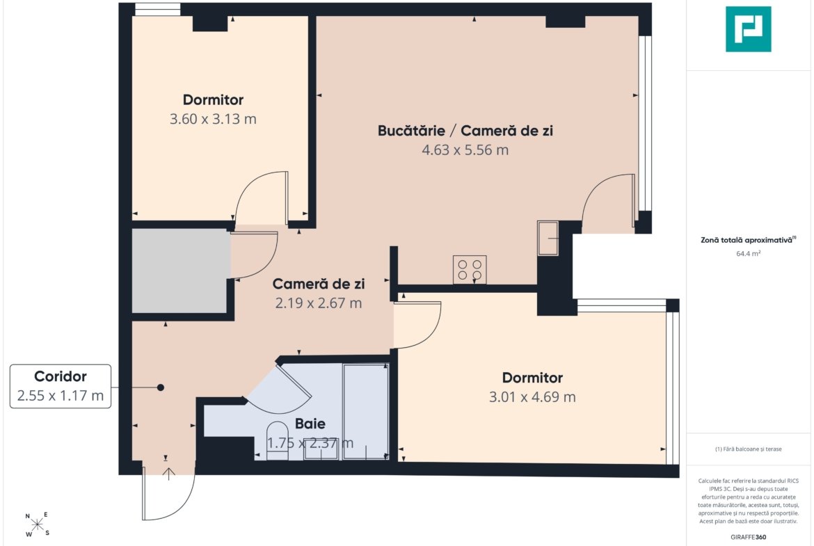 Apartament de vânzare Nufărul Oradea, 65 mp