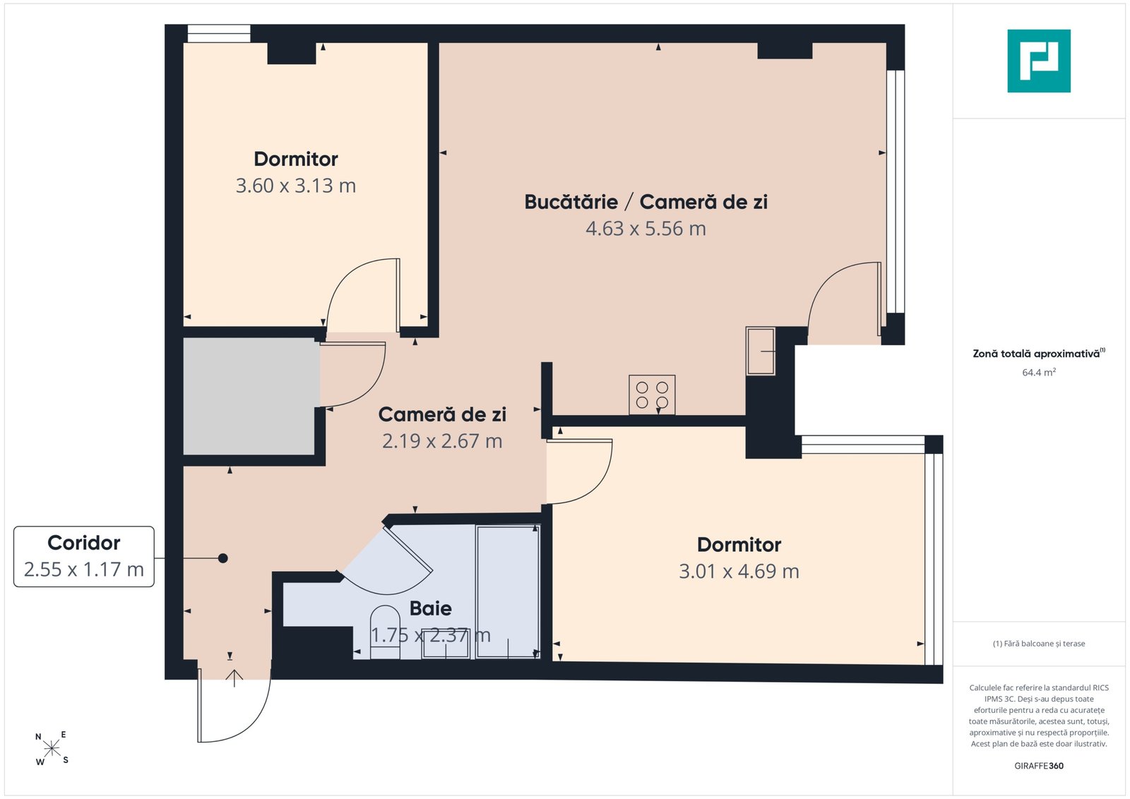 e1ca39fe57f3434dae26ea24cda4e6aa Apartament de vânzare Nufărul Oradea, 65 mp