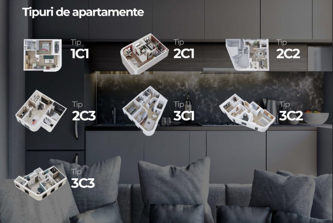 3 camere finisat  la cheie  – 71 mp – XCity Towers