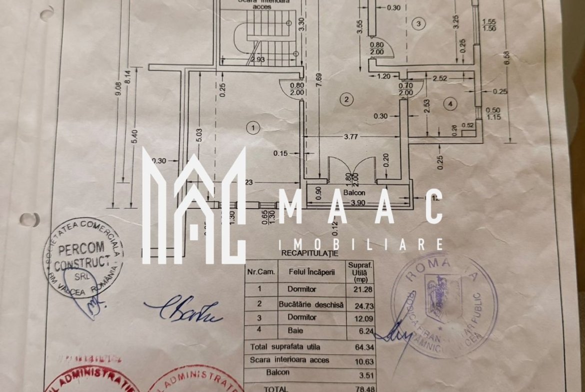 Apartament 2 camere de vânzare | Râmnicu Vâlcea, Central