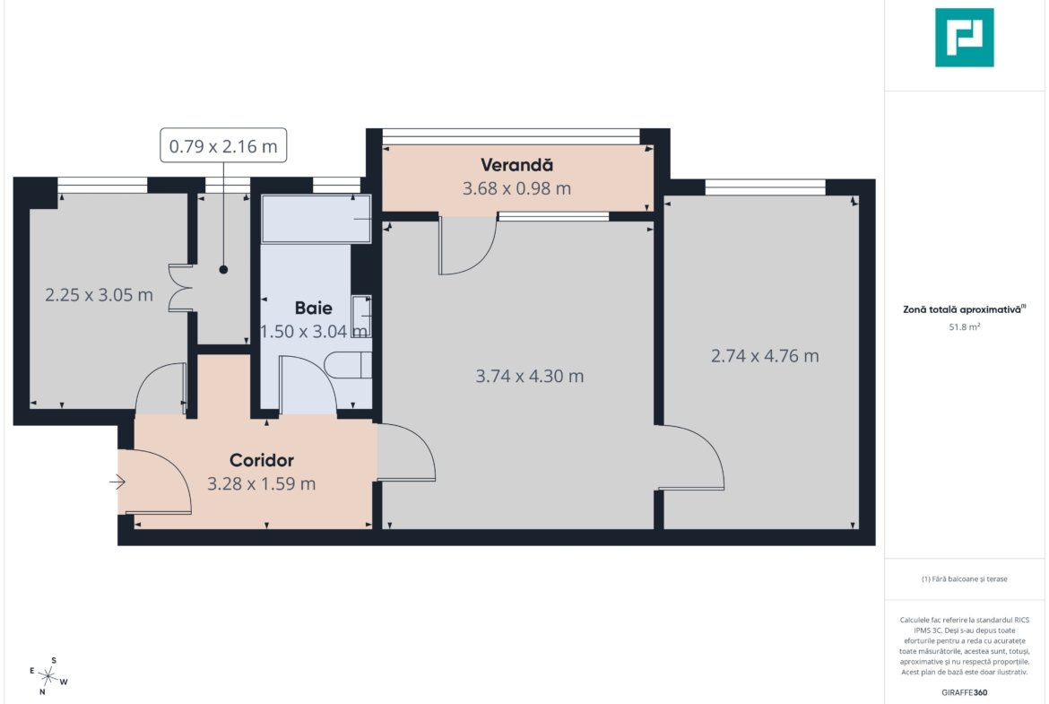Apartament 2 camere – Rogerius